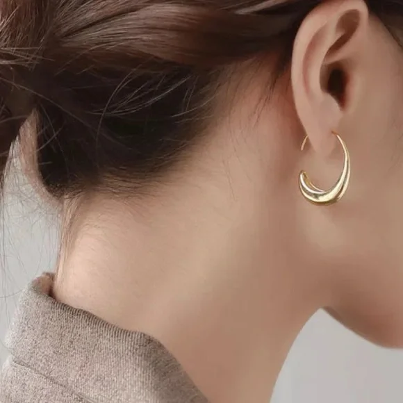 ⚡️Insta gold plated C-shaped Earrings - Picture 4 of 5